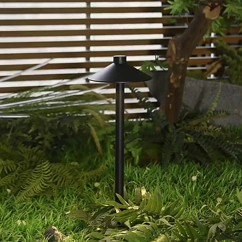 Dorvenia Outdoor Path Light Contemporary Cap-Shaped Black-Relic Pieces