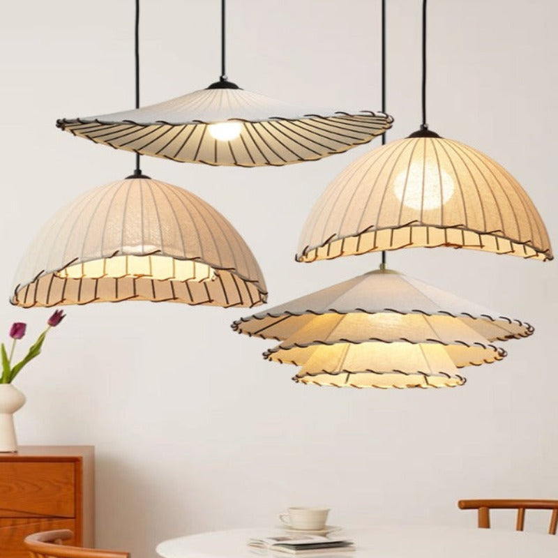 Numaban Boho Decorative LED Pendant Light Yellow Fabric Bedroom Restaurant