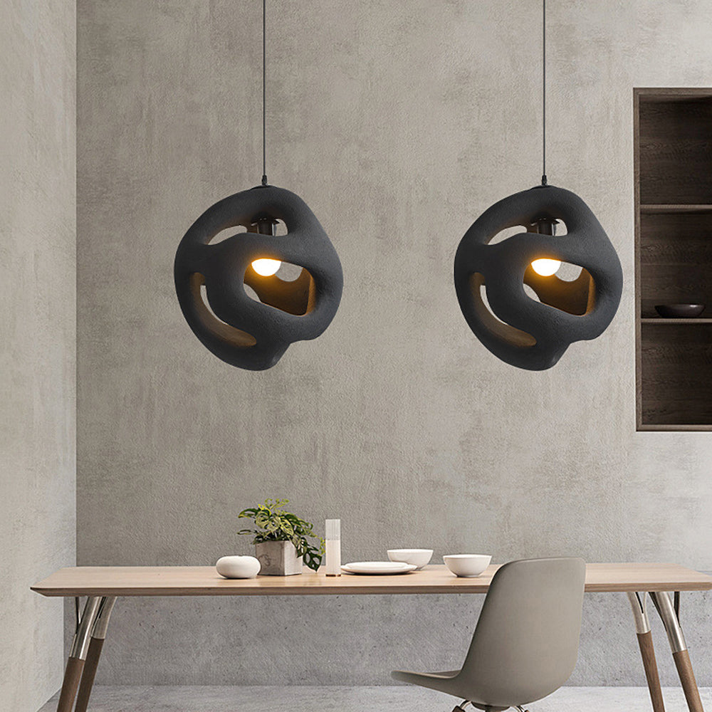 Vanimot Modern Metal/Resin White/Black Pendant Light