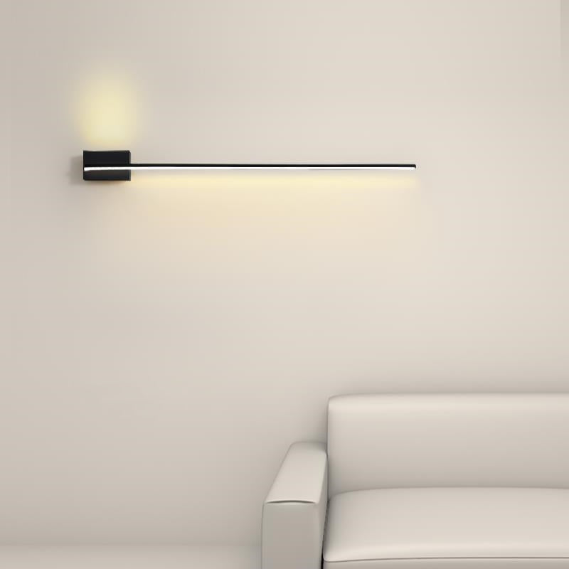 Zapemon Minimalist Linear Metal Vanity Wall Light, Black, Bathroom