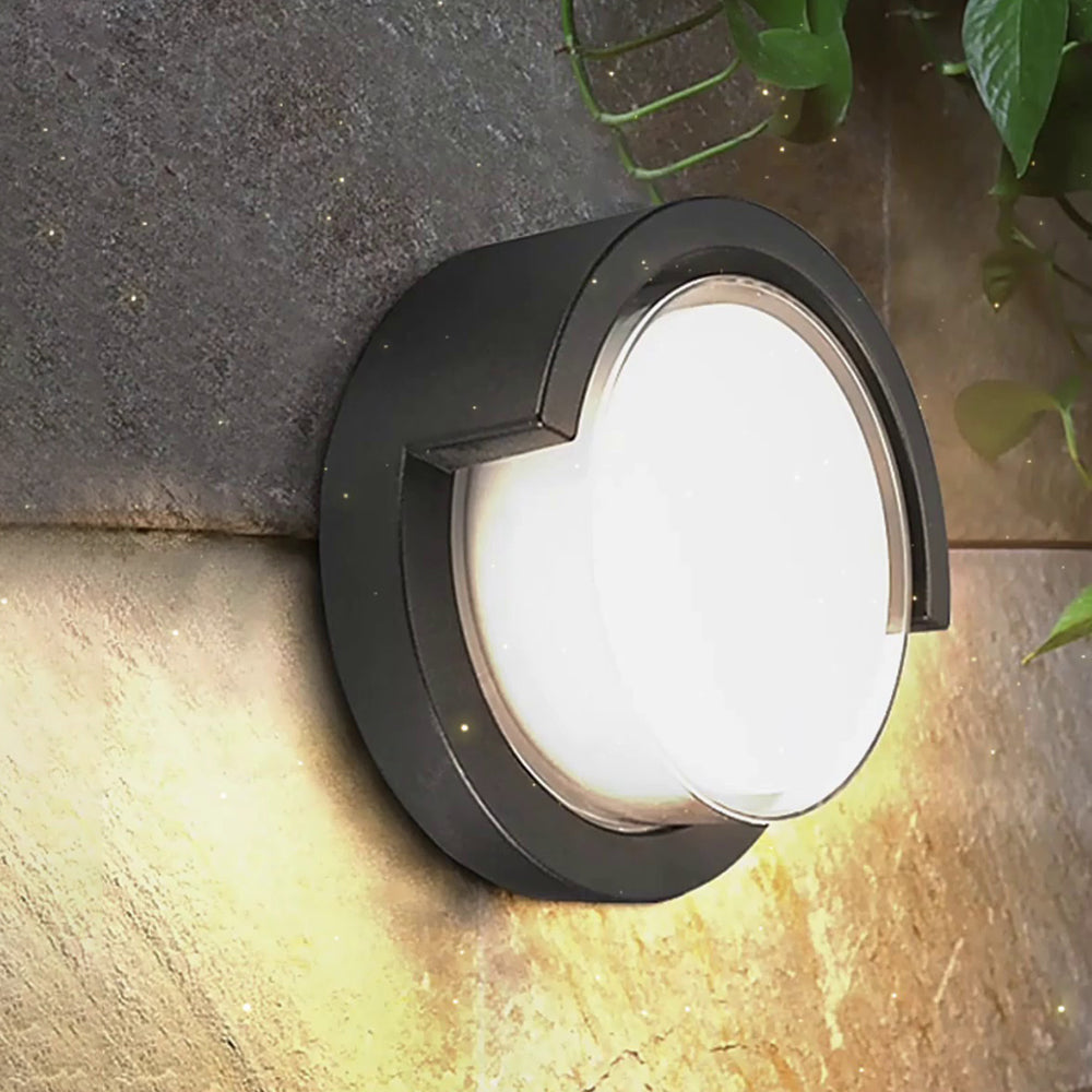 Wuneger Modern Round/Rectangular Metal/ Outdoor Wall Lamp, Black