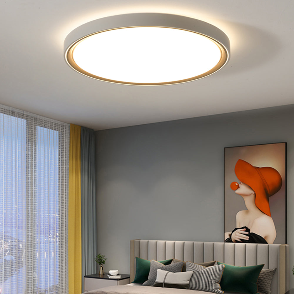 Somikem Minimalist Round/Square Metal/ Flush Mount Ceiling Light, Gold