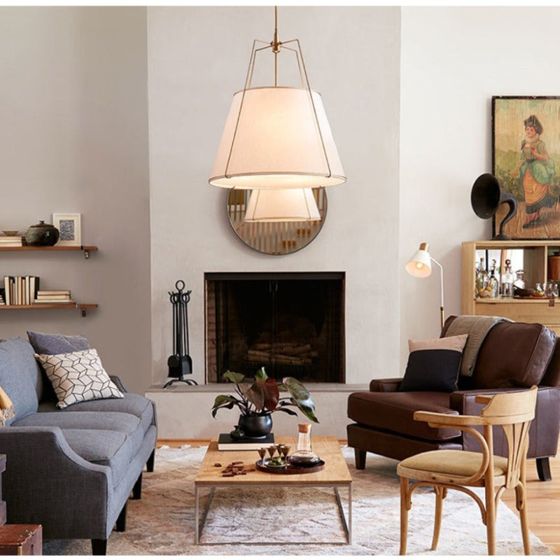 Sagedide Pendant Light Fabric Dinging Room Modern Conical