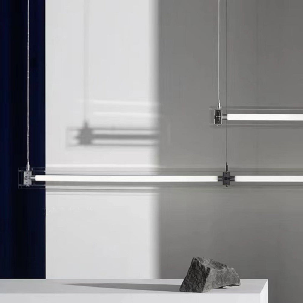 Wodopem Minimalist Linear Metal Pendant Light,White