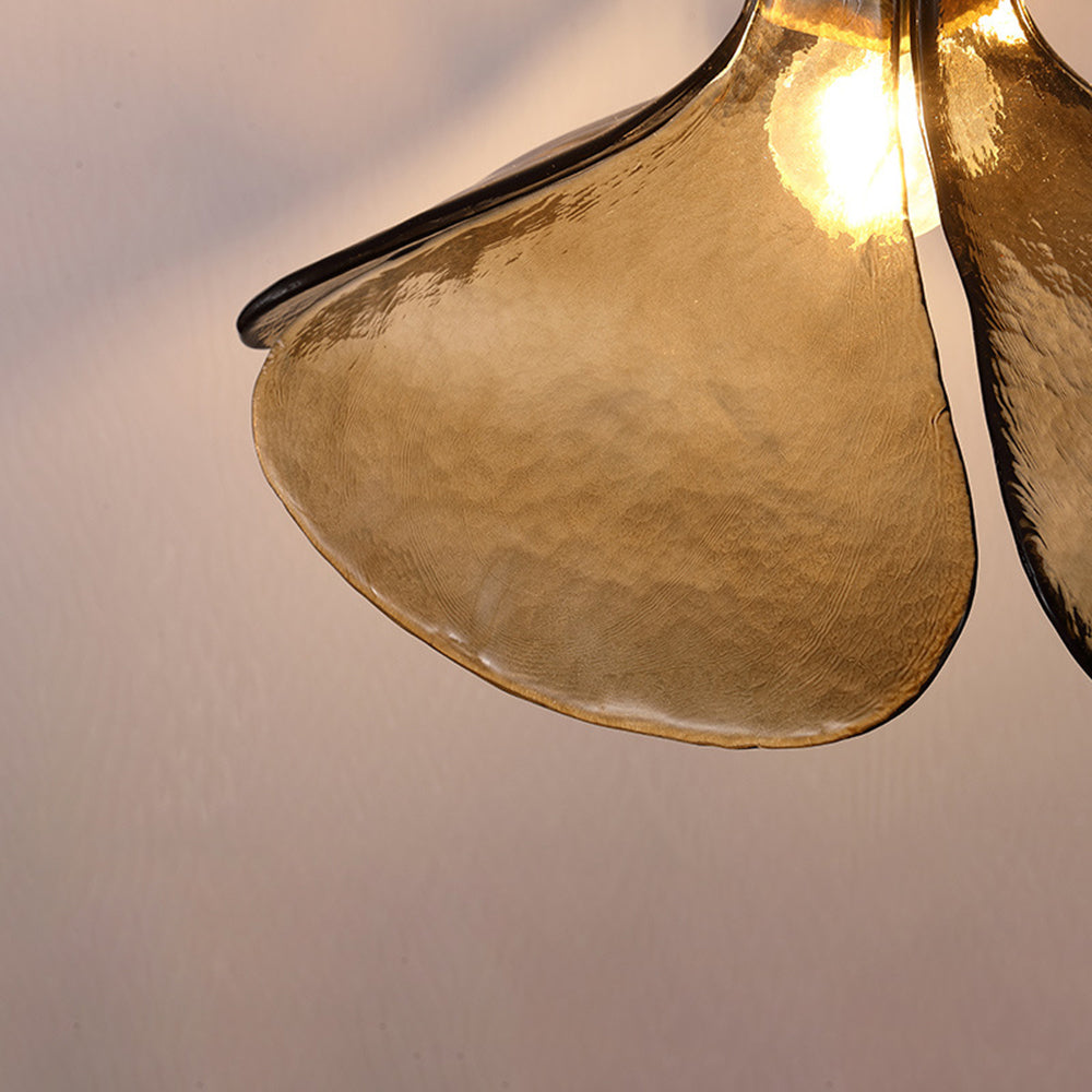 Nugadid Handmade Retro Glass Pendant Light, Four-leaf Flower