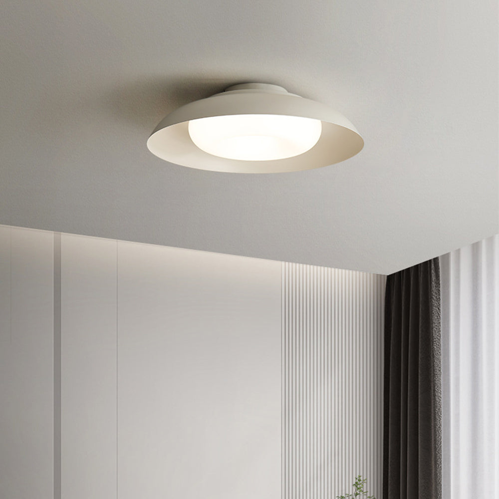 Mosugin Nordic Bowl Flush Mount Ceiling Light, White