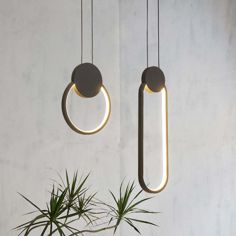 Kori Modern LED Pendant Light Black/White Living Room-Relic Pieces