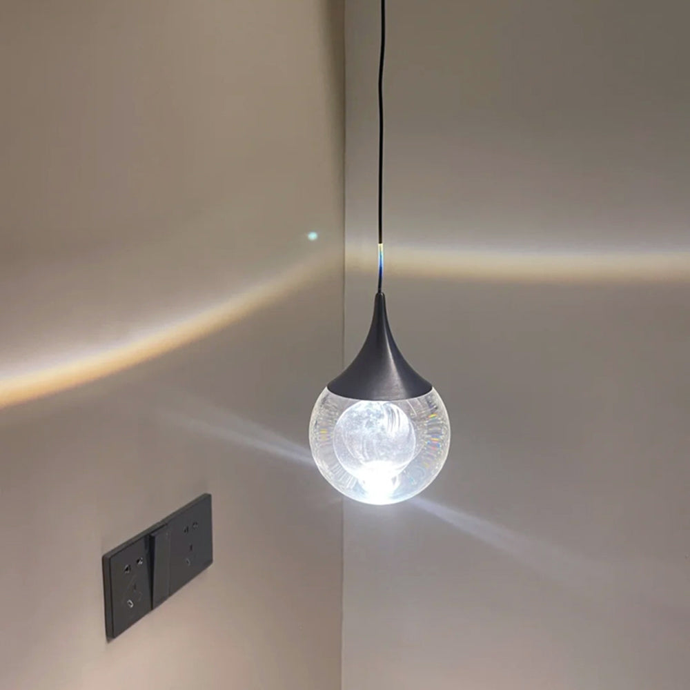Zebubis Minimalist Moon Metal Pendant Light,Black