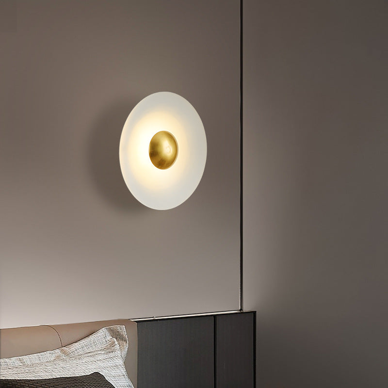 Natubine Minimalist Plate LED Indoor Wall Lamp Metal Hotel Bedroom