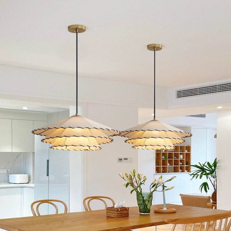 Numaban Boho Decorative LED Pendant Light Yellow Fabric Bedroom Restaurant
