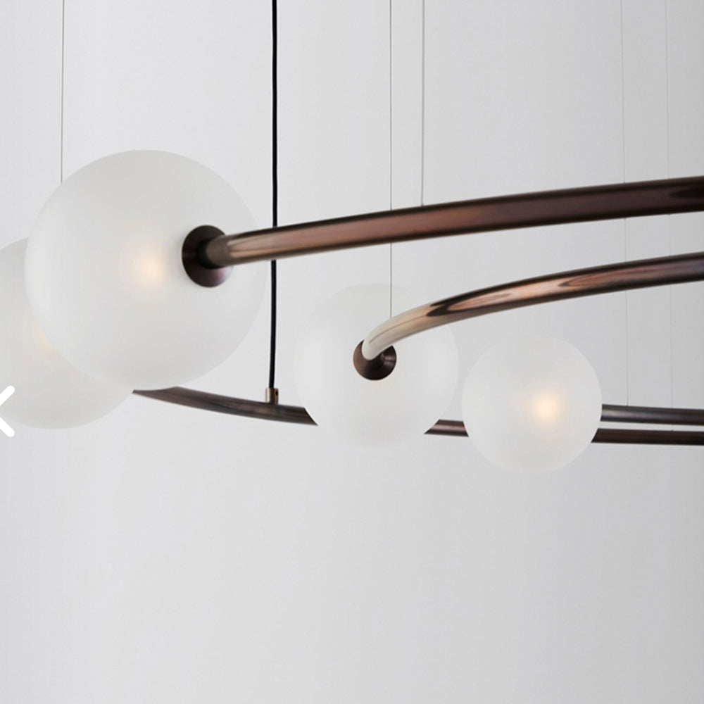 Cakulok Modern Ring Metal Pendant Light, Black/Gold