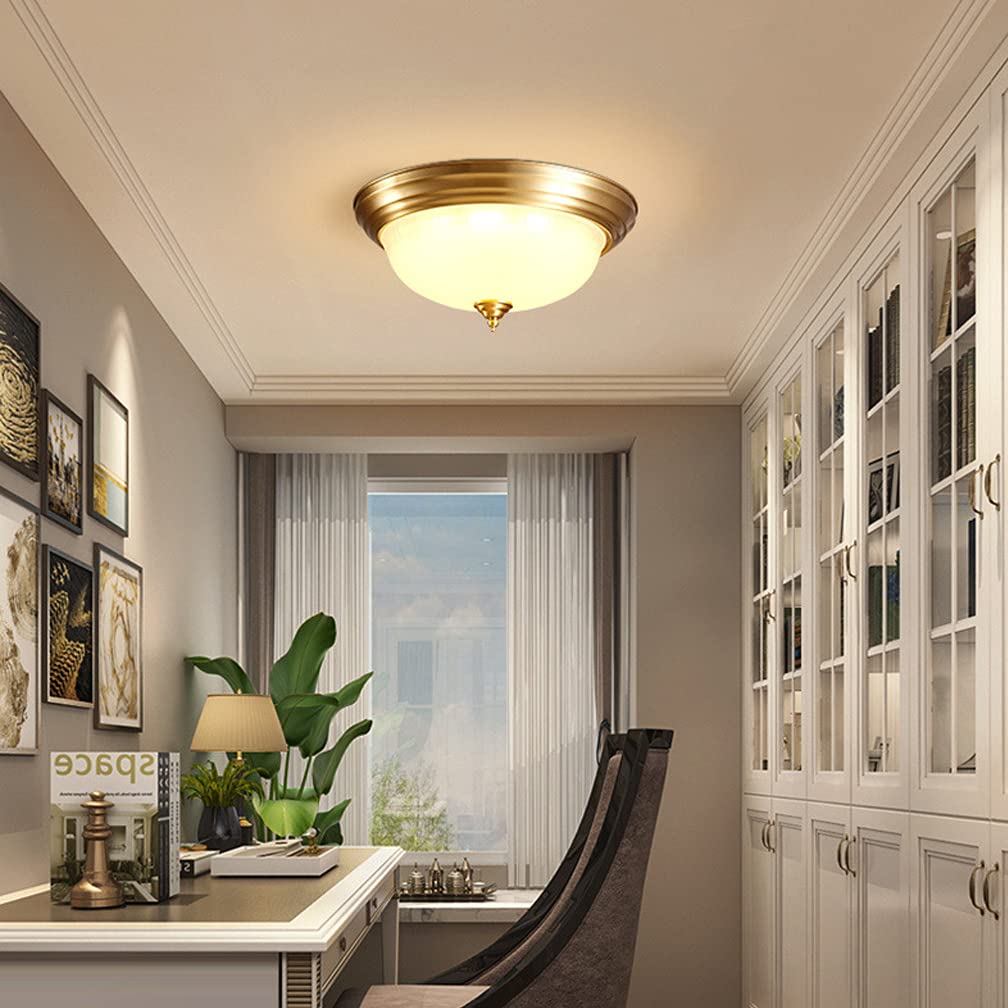 Zabetida Flush Mount Ceiling Light Brass Retro LED Living Room Bedroom