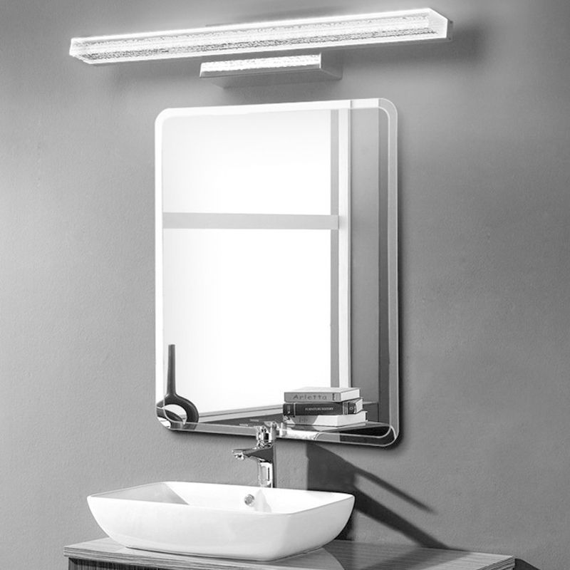 Nesukik Modern Rectangular Metal Modern Wall Lamp, Silver