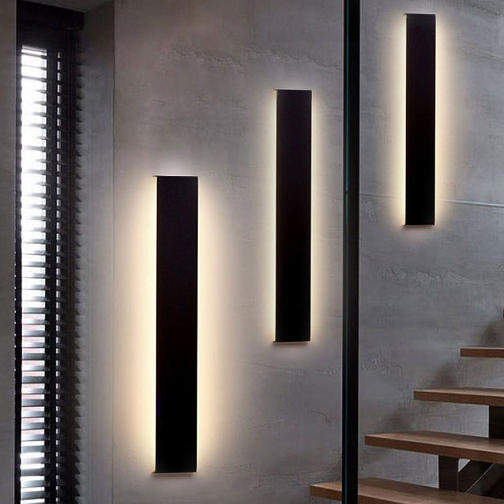 Huponus Minimalist Rectangular Wall Lamp,Black/White/Gold