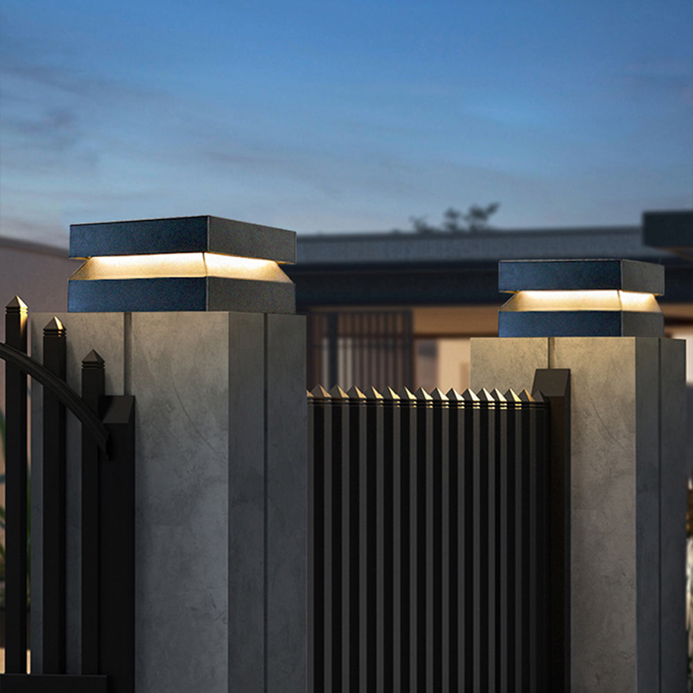 Corvex Outdoor Lamp Modern Concave Black Solar-Relic Pieces