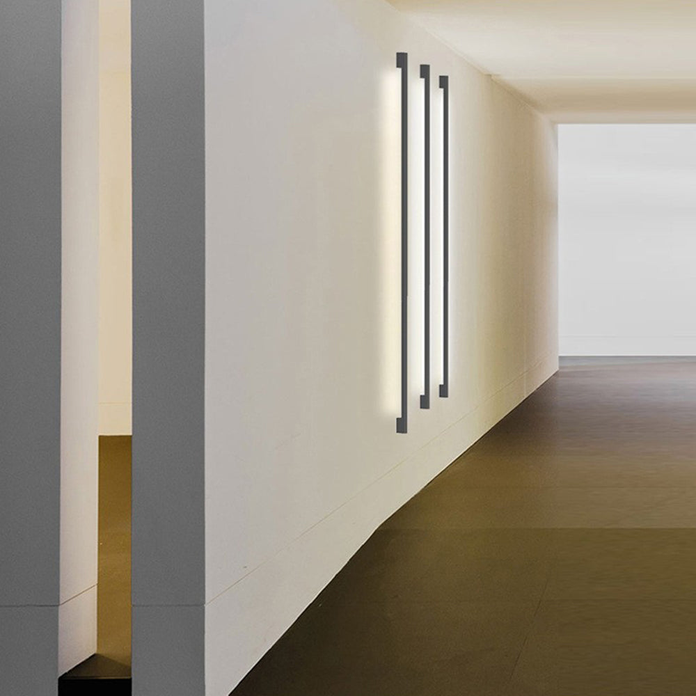 Evoa Modern Slim Linear Black LED Wall Lamp-Relic Pieces
