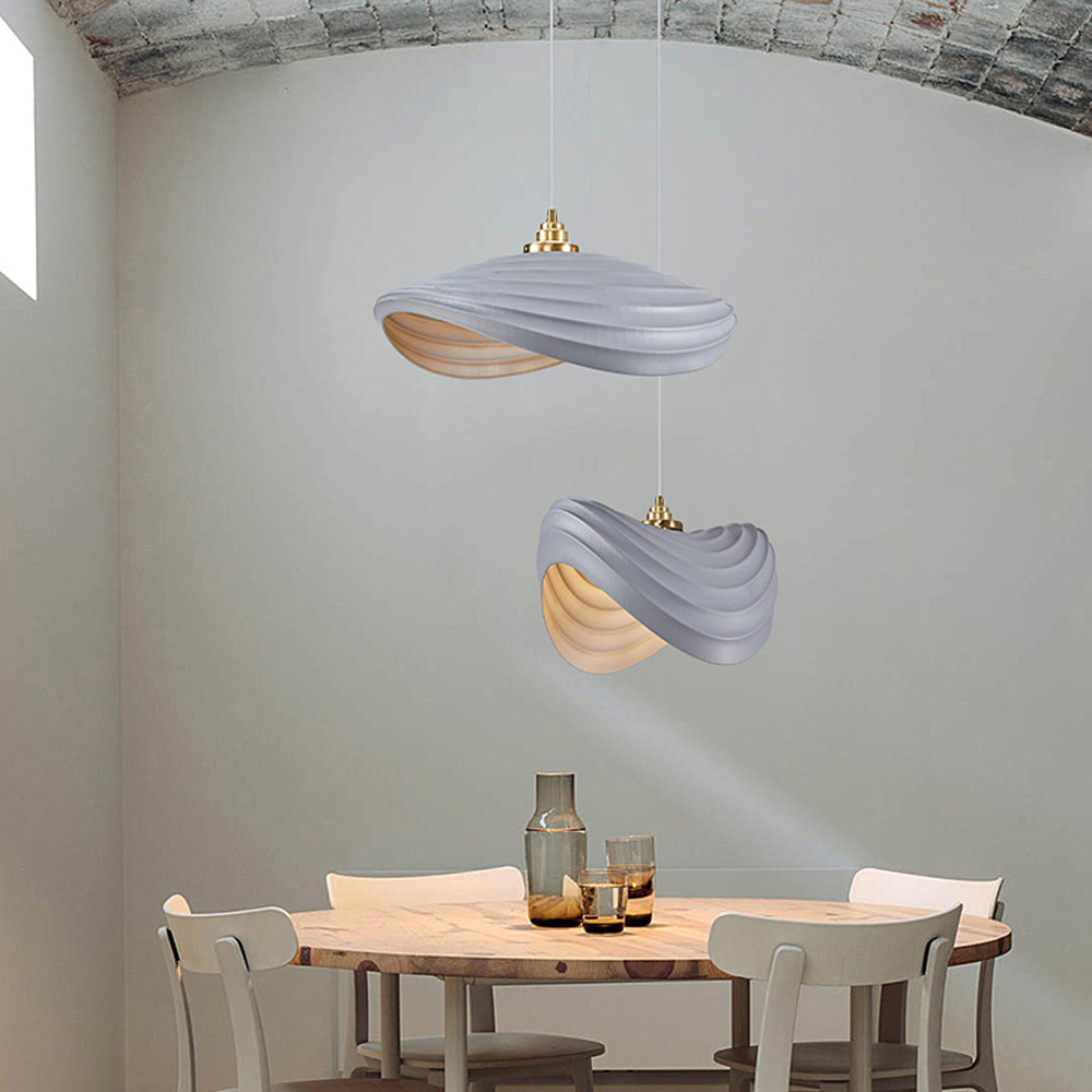 Civagak Wabi-Sabi Minimalisme Ripple Pendant Light, Resin&Metal