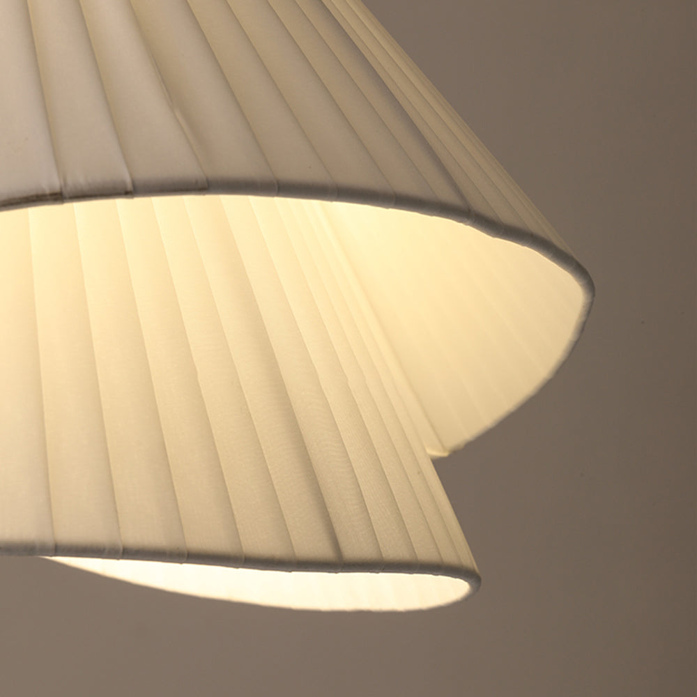Libobir Minimalist Double Overlap Fabric LED Pendant Light, White