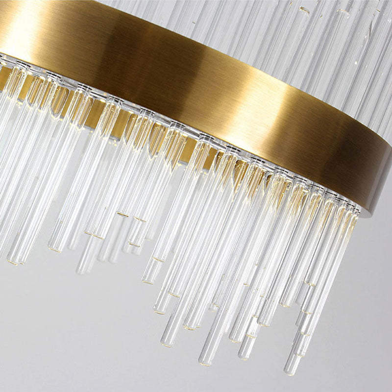 Pematud Modern Round/Rectangular Chain Chandelier, Gold