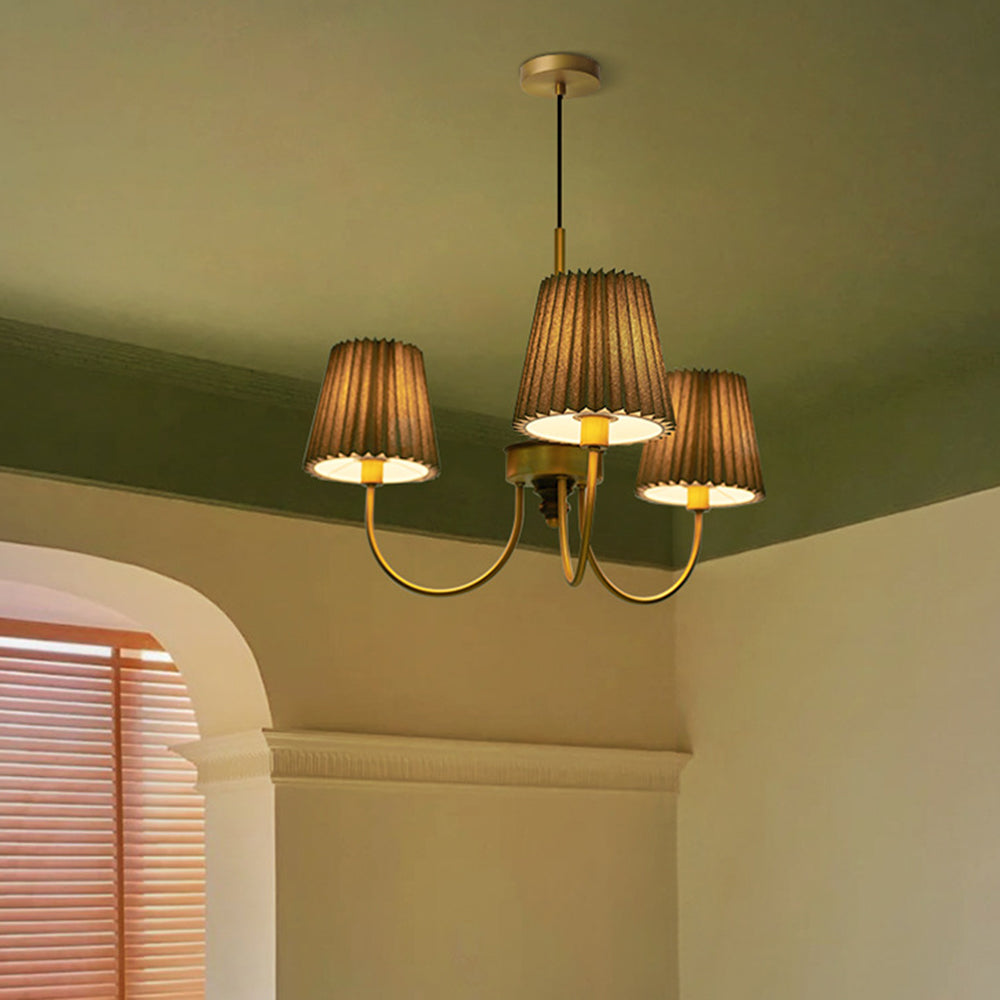 Pesotek Modern Retro Fabric Chandelier, White/Green