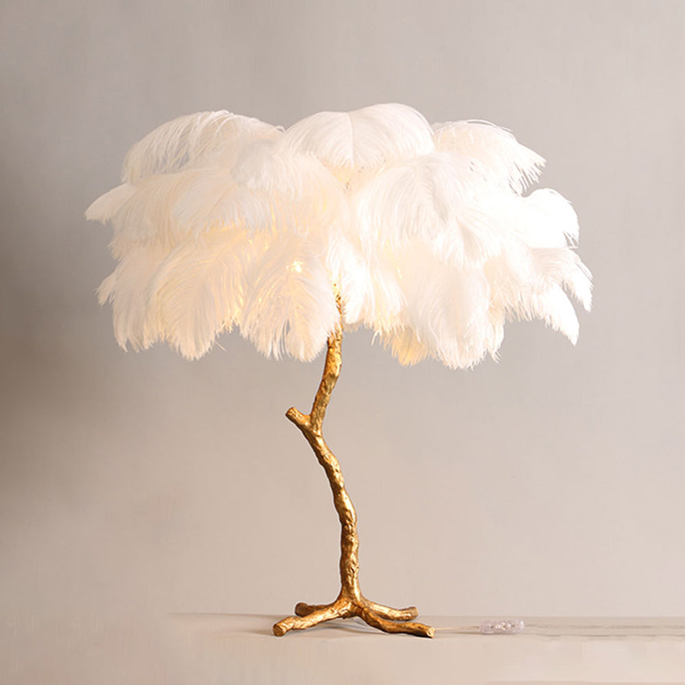 Salenor Nordic Luxury Unique Ostrich Feather Floor Lamp/Table Lamp-Relic Pieces
