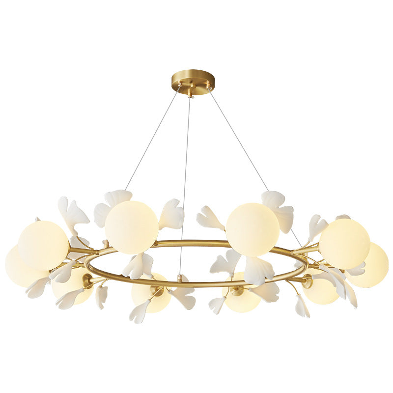Gimageni Luxury Minimalist Chandelier Creative Leaf Glass Living Room