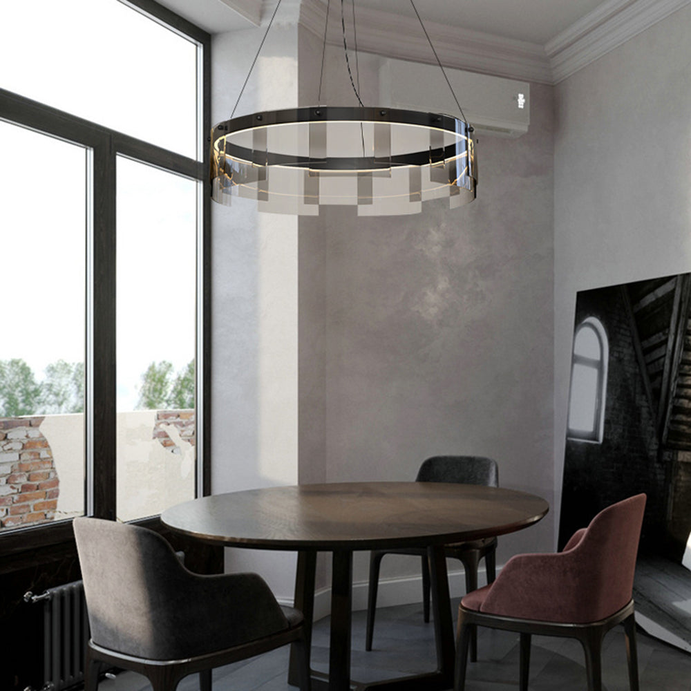 Mutoges Modern Ring Metal Pendant Light, Black