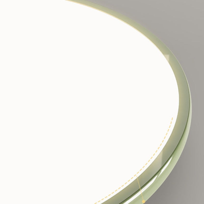Cikogin Retro Circle Flush Mount Ceiling Light White Metal Bedroom