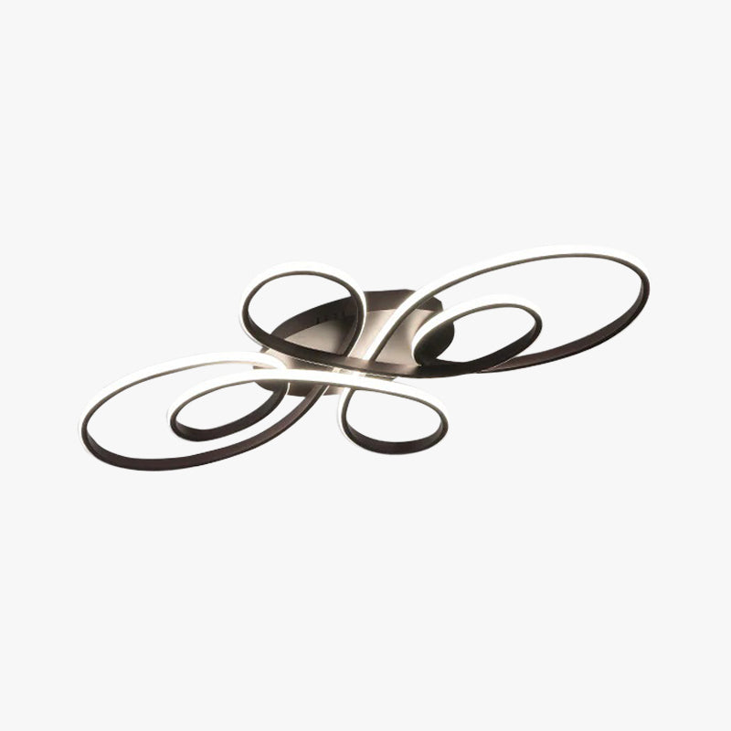 Rori Modern LED Multi Rings Flush Mount Ceiling Light, Brown/White-Relic Pieces