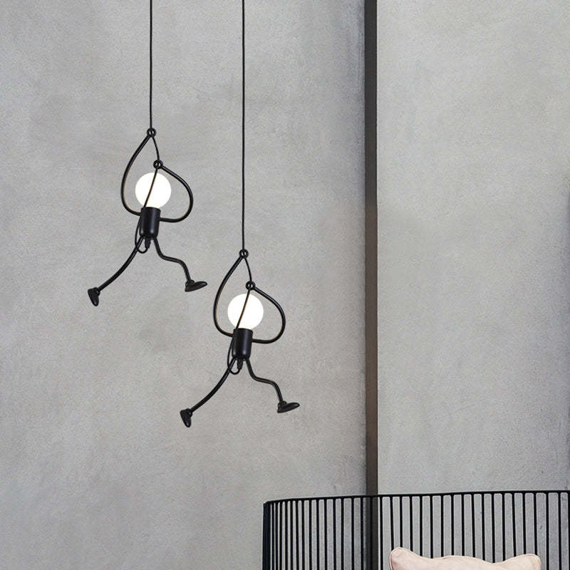 Esi Retro Modern Iron Man Pendant Light, Black-Relic Pieces