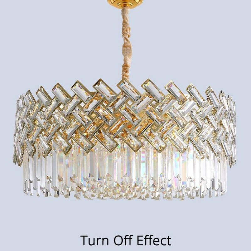 Konamud Luxury Gold Chandelier, Crystal & Metal