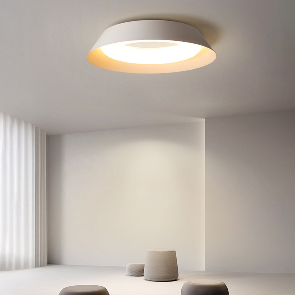 Sotesil Nordic Bowl Metal/ Flush Mount Ceiling Light, White