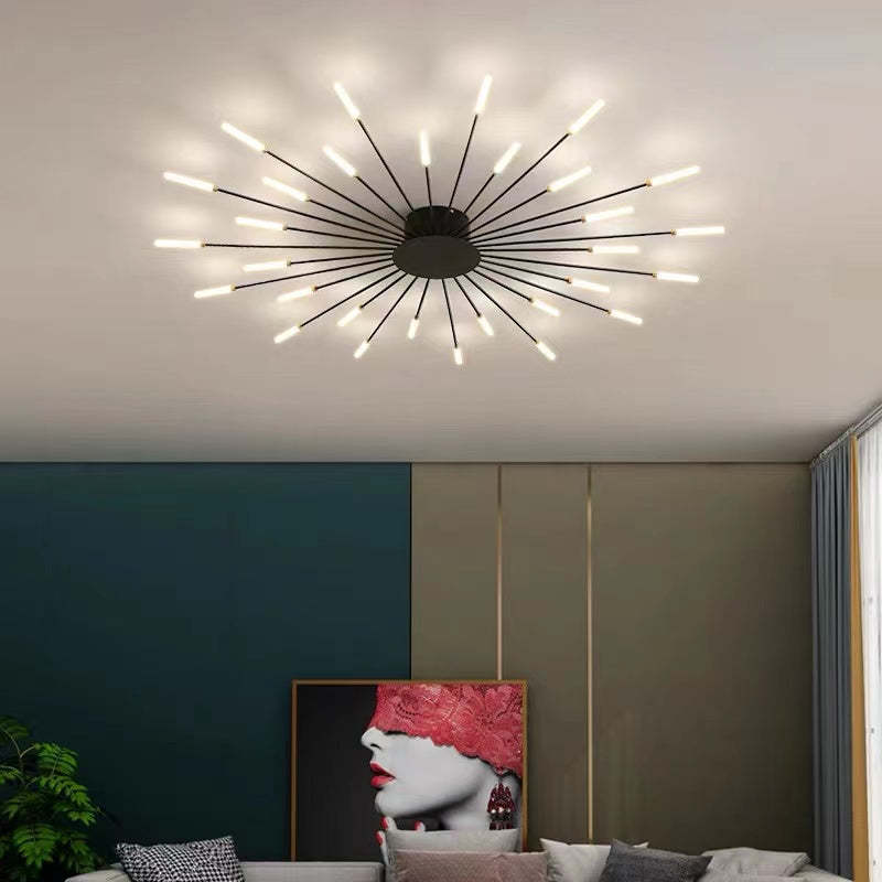 Kovon Flush-Mount Ceiling Light Fireworks, Black/Gold-Relic Pieces