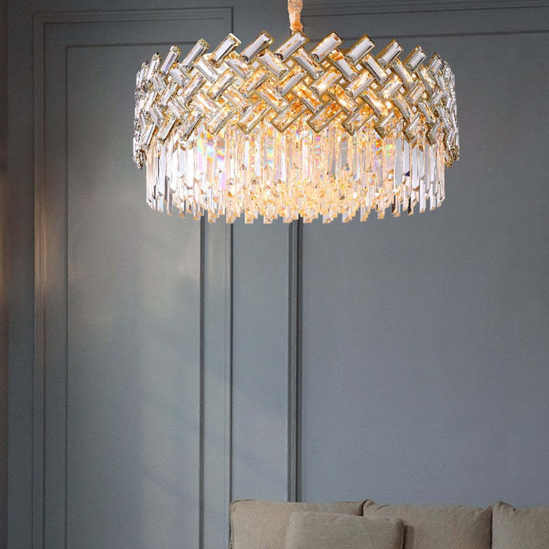 Konamud Luxury Gold Chandelier, Crystal & Metal