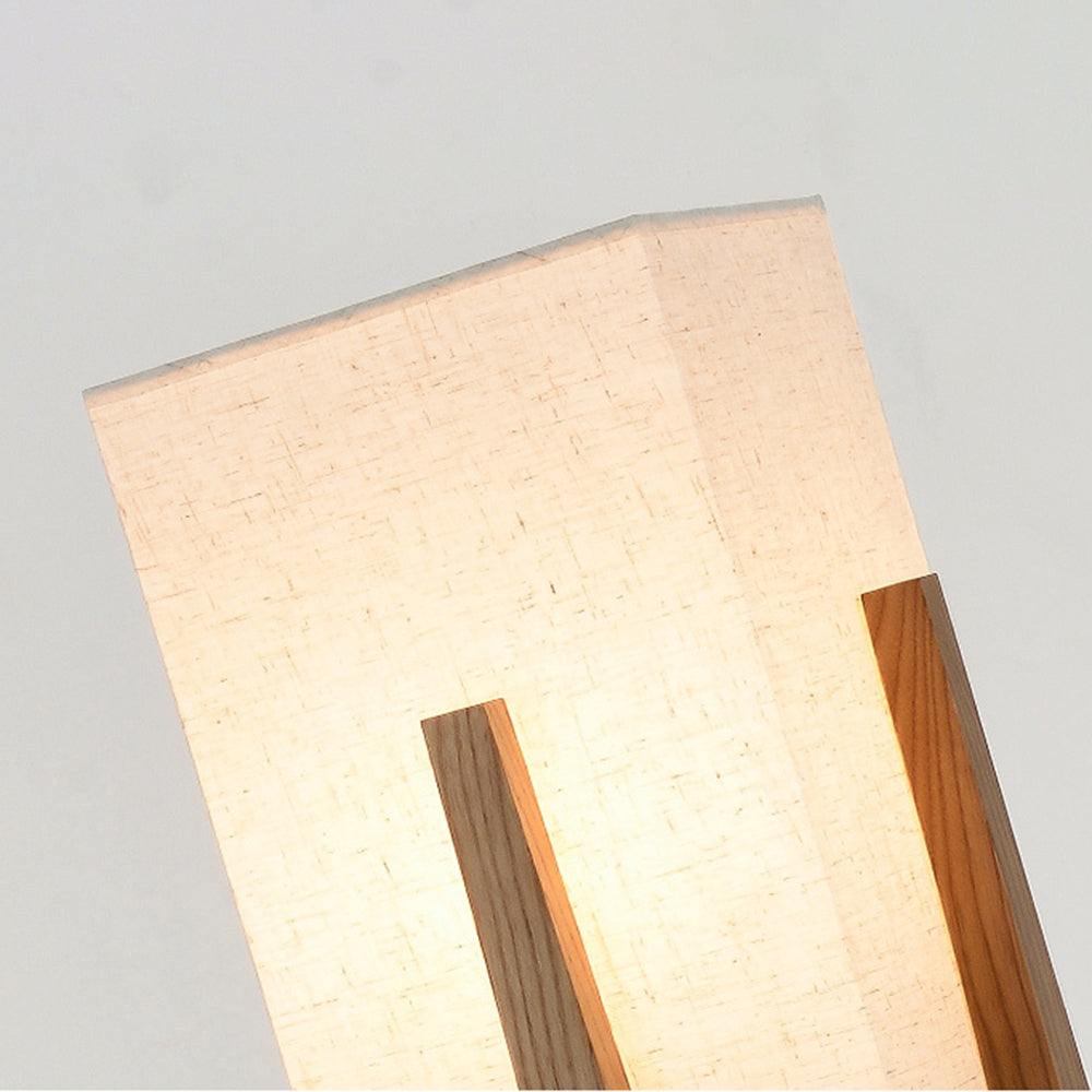 Devonas Natural Rectangular Wood/Fabric Floor Lamp