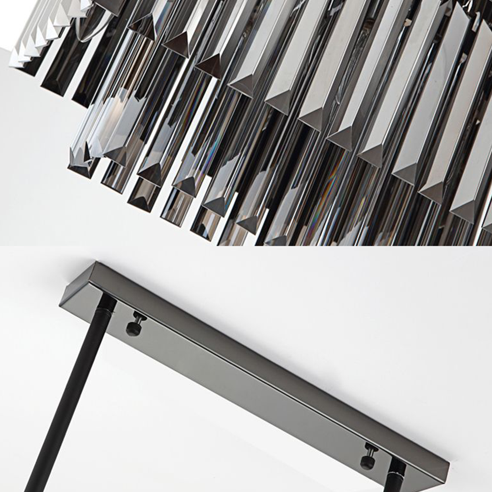 Patoven Design Rectangle Metal Pendant Light, Black