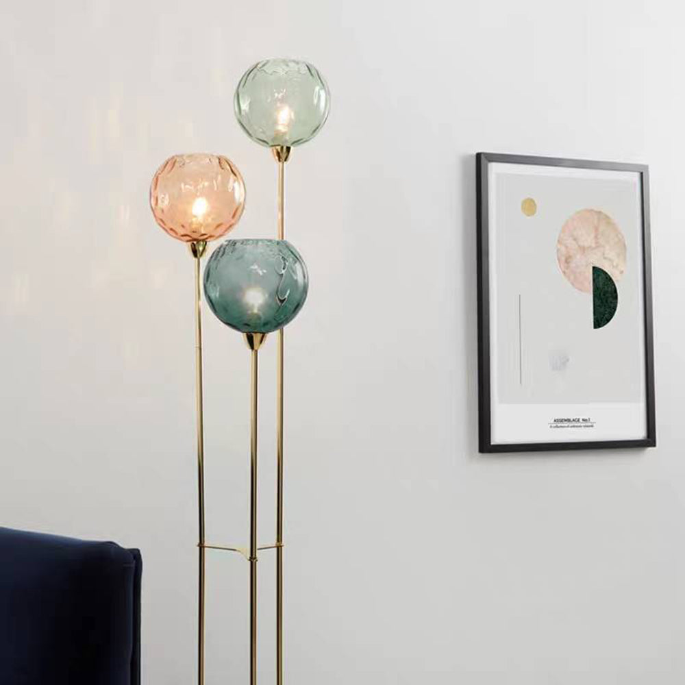 Zalavur Designer Bubble Floor Lamp, Metal/Glass