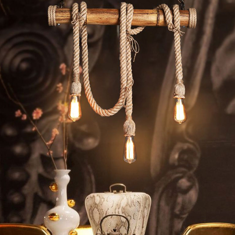 Segasad Vintage Retro Resin Pendant Light, flaxen
