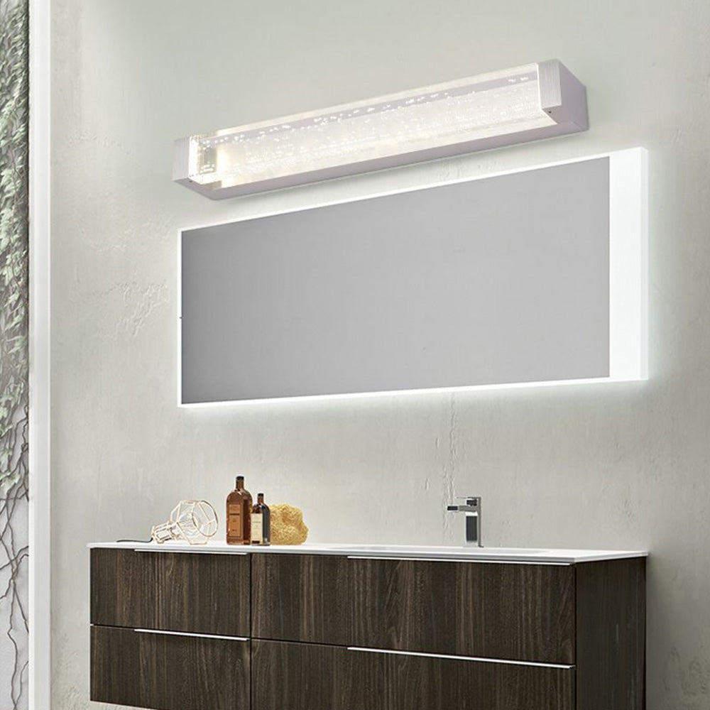 Wilogot Transparent Rectangular Mirror Front Vanity LED Wall Lamp, Bathroom
