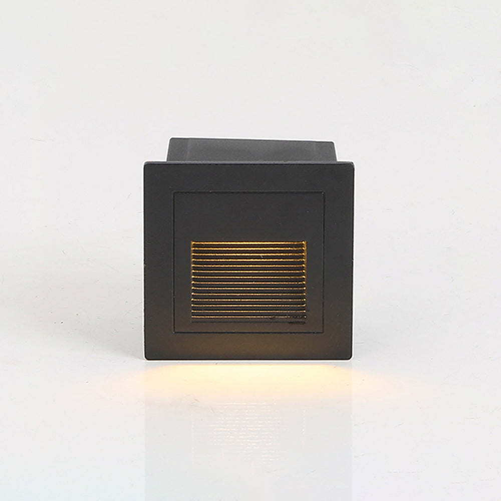 Masolem Modern Metal Square Outdoor Deck/Step Light, Black