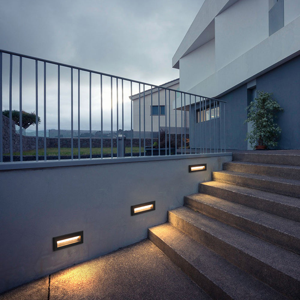Calvorn Step Light Modern Rectangular Black Outdoor-Relic Pieces