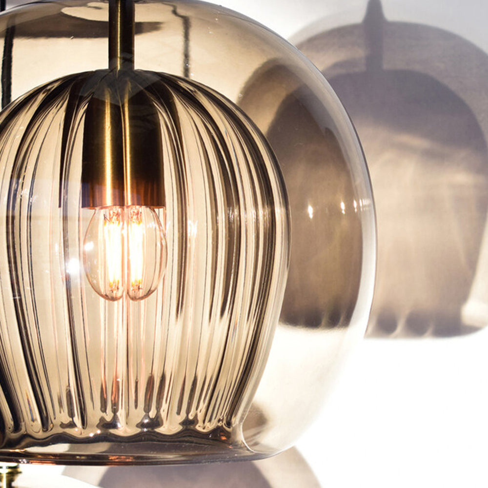 Althio Pendant Light Glass Globe Clear Amber-Relic Pieces