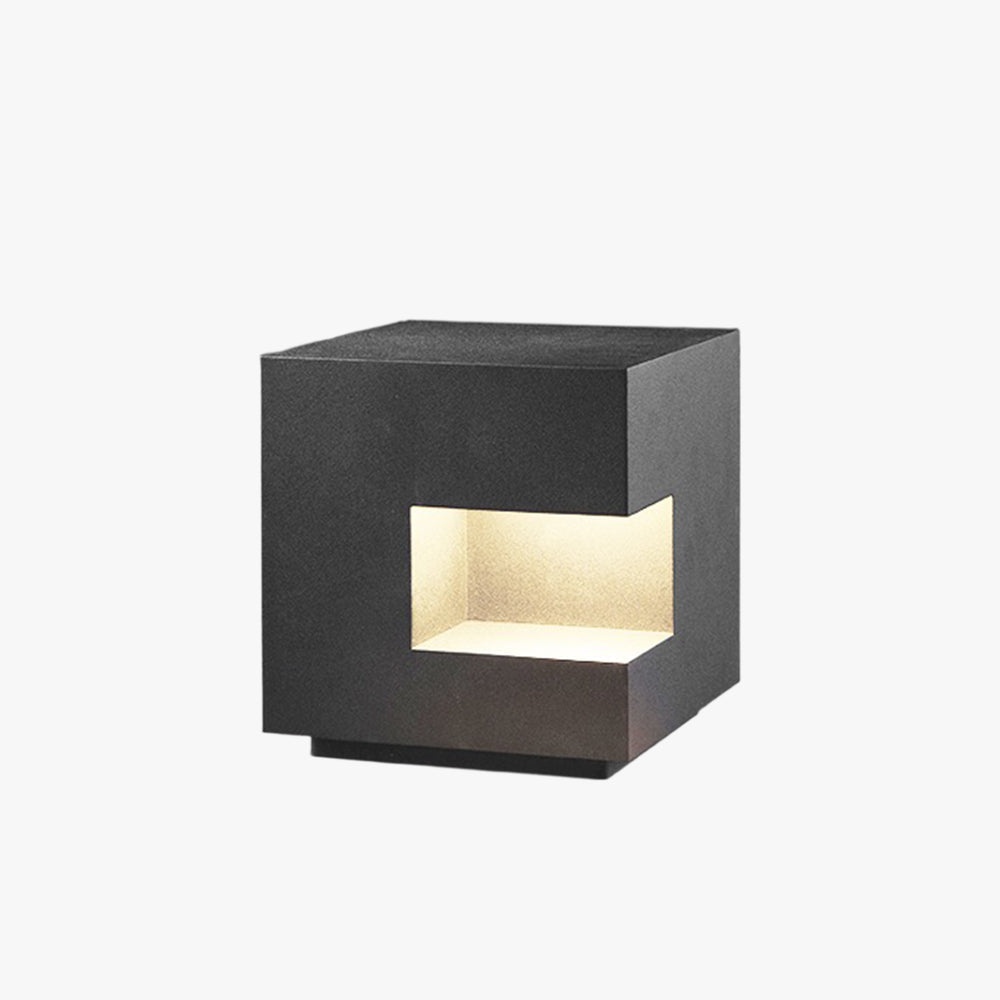 Tekamor Simple Cube Solar/Rechargeable Metal Floor Lamp, Black