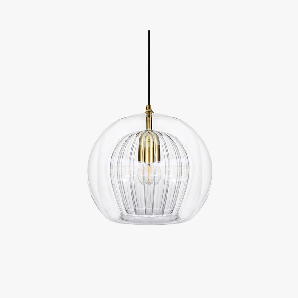 Althio Pendant Light Glass Globe Clear Amber-Relic Pieces