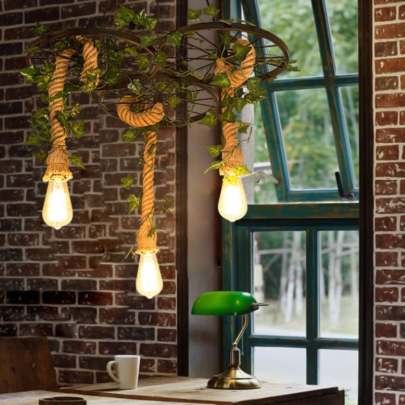 Povumode Industrial LED Chandelier Black Bar/Living Room