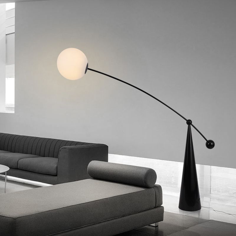 Paputat Floor Lamp Arc/Bubble Modern/Unique, Frosted Glass, White, Bedroom