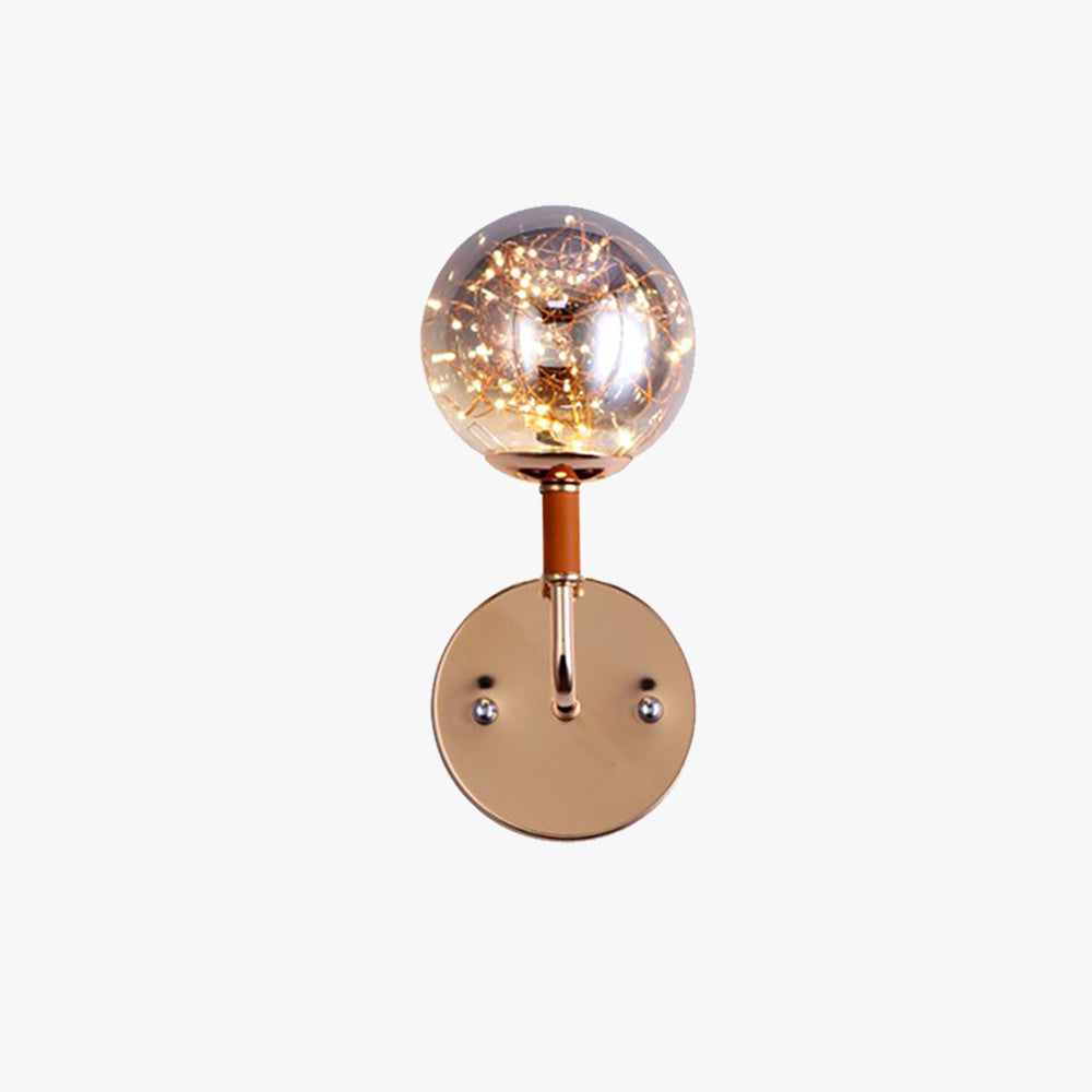 Godopin Wall Lamp Starry Globe Art Deco, Black/Gold, Bedroom