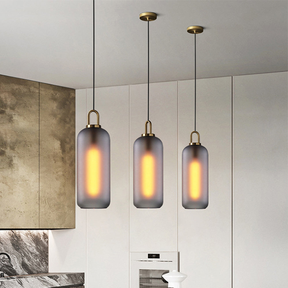 Lumusos Clear& Glass Cylinder Pendant Light, 2 Color