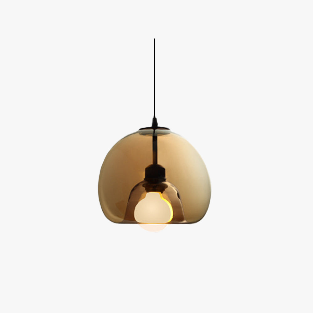 Norvia Pendant Light Globe Glass Amber/Smoky Grey-Relic Pieces
