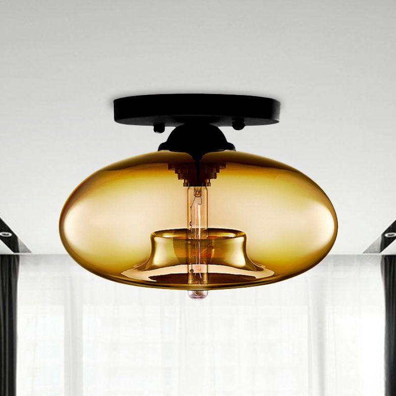 Suvekudi Industrial Art Deco Globe Flush Mount Ceiling Light Living Room